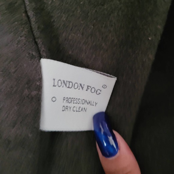 London Fog Black Double Breasted Trench Coat Zip-out Lining Size 12 Reg - Picture 5 of 10